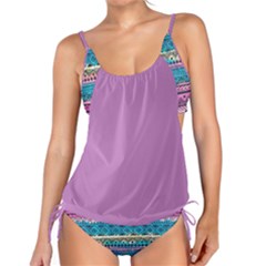 Hot Pink Tribal Purple Floral Tankini Set by CoolDesigns