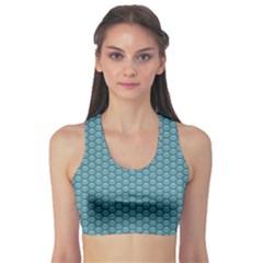 Blue Hexagonal Pattern Women s Sport Bra by CoolDesigns