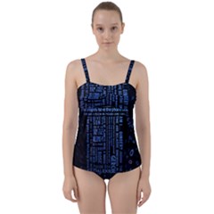 Doctor Who Tardis Twist Front Tankini Set by Cendanart