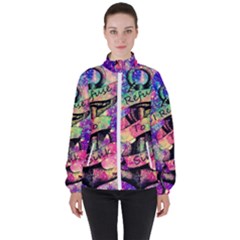 Anchor Purple Space Women s High Neck Windbreaker