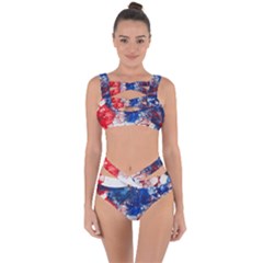 Red White And Blue Alcohol Ink American Patriotic  Flag Colors Alcohol Ink Bandaged Up Bikini Set  by PodArtist