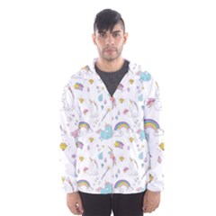 Unicorn Diamond Rainbow Shooting Star Men s Hooded Windbreaker by Grandong