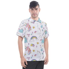 Unicorn Diamond Rainbow Shooting Star Men s Polo T-shirt by Grandong