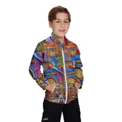 Arabian Street Art Colorful Peacock Tiger Man Parrot Horse Dancer Fantasy Kids  Windbreaker by Cemarart