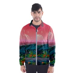 Unicorn Valley Aesthetic Clouds Landscape Mountain Nature Pop Art Surrealism Retrowave Men s Windbreaker by Cemarart