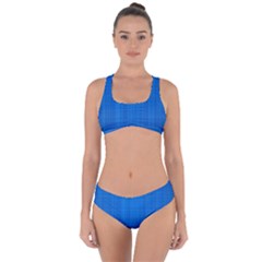 Blue Abstract, Background Pattern, Texture Criss Cross Bikini Set by nateshop