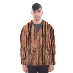 Brown Wooden Texture Men s Hooded Windbreaker by nateshop