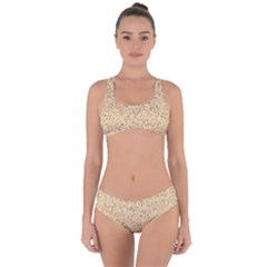 Yellow Sand Texture Criss Cross Bikini Set by nateshop