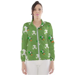 Yoshi Print, Super, Huevo, Game, Green, Egg, Mario Women s Windbreaker by nateshop