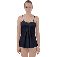 Black, Background, Simple Babydoll Tankini Top by nateshop