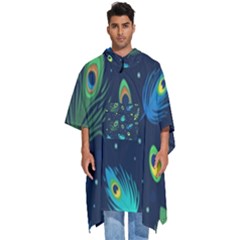 Feather, Bird, Pattern, Men s Hooded Rain Ponchos by nateshop