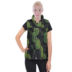 Berry,note, Green, Raspberries Women s Button Up Vest by nateshop