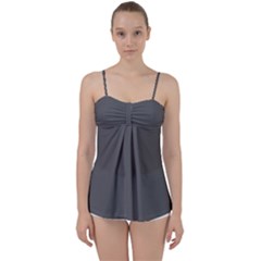 Gray, Color, Background, Monochrome, Minimalism Babydoll Tankini Top by nateshop