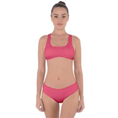 Pink, Color, Background, Monochromic, Minimalism Criss Cross Bikini Set by nateshop