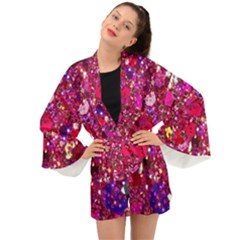 Pink Glitter, Cute, Girly, Glitter, Pink, Purple, Sparkle Long Sleeve Kimono by nateshop
