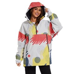 Red White Blue Retro Background, Retro Abstraction, Colored Retro Background Women s Ski And Snowboard Jacket by nateshop