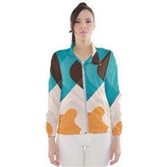 Retro Colored Abstraction Background, Creative Retro Women s Windbreaker by nateshop