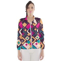 Colorful Abstract Background, Geometric Background Women s Windbreaker by nateshop