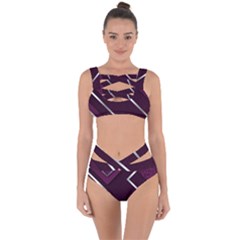 Purple Abstract Background, Luxury Purple Background Bandaged Up Bikini Set  by nateshop