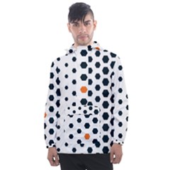 Honeycomb Hexagon Pattern Abstract Men s Front Pocket Pullover Windbreaker by Grandong