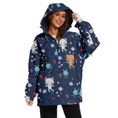 Cute Astronaut Cat With Star Galaxy Elements Seamless Pattern Women s Ski And Snowboard Jacket by Grandong