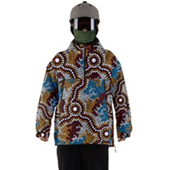 Authentic Aboriginal Art - Wetland Dreaming Men s Ski And Snowboard Jacket by hogartharts