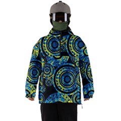 Authentic Aboriginal Art - Circles (paisley Art) Men s Ski And Snowboard Jacket by hogartharts