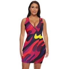 Abstract Fire Flames Grunge Art, Creative Draped Bodycon Dress by nateshop