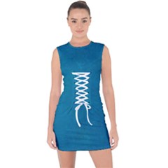 Blue Stone Texture Grunge, Stone Backgrounds Lace Up Front Bodycon Dress by nateshop