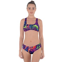 Colorful Floral Patterns, Abstract Floral Background Criss Cross Bikini Set by nateshop