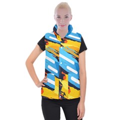 Colorful Paint Strokes Women s Button Up Vest by nateshop