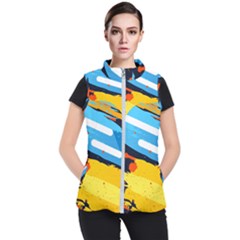 Colorful Paint Strokes Women s Puffer Vest by nateshop