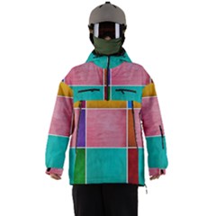 Colorful Squares, Abstract, Art, Background Men s Ski And Snowboard Jacket by nateshop
