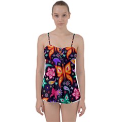 Floral Butterflies Babydoll Tankini Top by nateshop