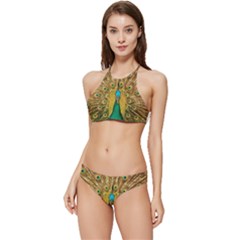 Peacock Feather Bird Peafowl Banded Triangle Bikini Set by Cemarart