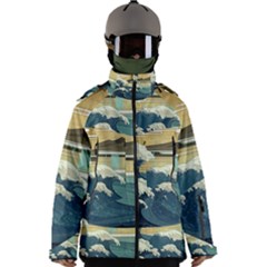 Sea Asia Waves Japanese Art The Great Wave Off Kanagawa Men s Zip Ski And Snowboard Waterproof Breathable Jacket by Cemarart