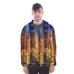 Skyline Light Rays Gloss Upgrade Men s Hooded Windbreaker by Cemarart