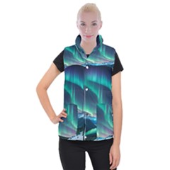 Zig Zag Waves Lines Geometric Women s Button Up Vest by Ndabl3x