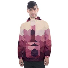 Hexagon Valentine Valentines Men s Front Pocket Pullover Windbreaker by Grandong