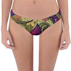 Green Paisley Background, Artwork, Paisley Patterns Reversible Hipster Bikini Bottoms