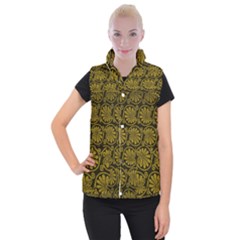 Yellow Floral Pattern Floral Greek Ornaments Women s Button Up Vest by nateshop