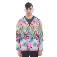 Love Amour Butterfly Colors Flowers Text Men s Hooded Windbreaker by Grandong