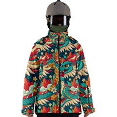 Chinese New Year ¨c Year Of The Dragon Men s Zip Ski And Snowboard Waterproof Breathable Jacket by Valentinaart