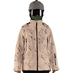 Lines Dots Pattern Abstract Art Men s Zip Ski And Snowboard Waterproof Breathable Jacket by Cemarart