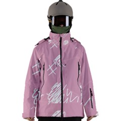 Elements Scribble Wiggly Lines Men s Zip Ski And Snowboard Waterproof Breathable Jacket by Cemarart