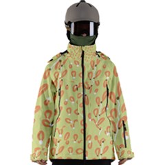 Pattern Leaves Print Background Men s Zip Ski And Snowboard Waterproof Breathable Jacket by Cemarart