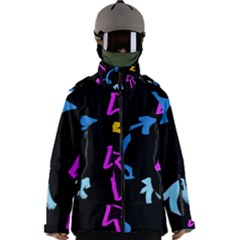 Ink Brushes Texture Grunge Men s Zip Ski And Snowboard Waterproof Breathable Jacket by Cemarart
