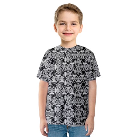 Ethnic Symbols Motif Black And White Pattern Kids  Sport Mesh T-shirt by dflcprintsclothing