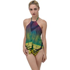 Nature Swamp Water Sunset Spooky Night Reflections Bayou Lake Go With The Flow One Piece Swimsuit by Grandong