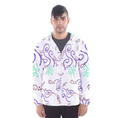 Fish Lilies Sea Aquatic Flowers Algae Bubble Animal Wildlife Nature Ocean Men s Hooded Windbreaker by Bedest